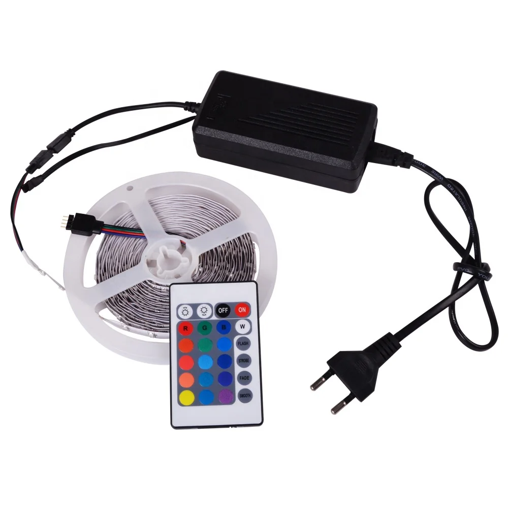 Low Power Consumption Multicolor SMD 3528 RGB Led Light Strip with Remote Controller Set