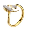 Fashion 925 sterling silver gold vermeil corn plant jewelry ring