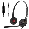 Corded rj9 office phone noise cancelling headset w/ mic and volume mute control for polycom avaya plantronics