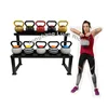 Portable Compact Selectable 20lb 9kg Kettlebell with Plates Adjustable Kettle Bells Exercise for Core Strength Training