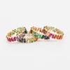 Wholesale CZ Baguette Stones Ring Multi Colored Rainbow Ring For Party