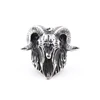 hot sell cool designer big baphomet ram goat cross rings for men 316l stainless steel satan jewelry rings
