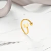 BAOYAN Classic Solid Gold Plated Stainless Steel Cube Ring 24K Gold Jewelry
