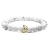 Wholesales Lava Stone Crown Gemstone bracelets 8MM Round Beads Stretch Girls Bangle-2 Free Sample