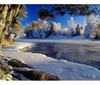 snow forest and lake landscape photo wallpaper window murals