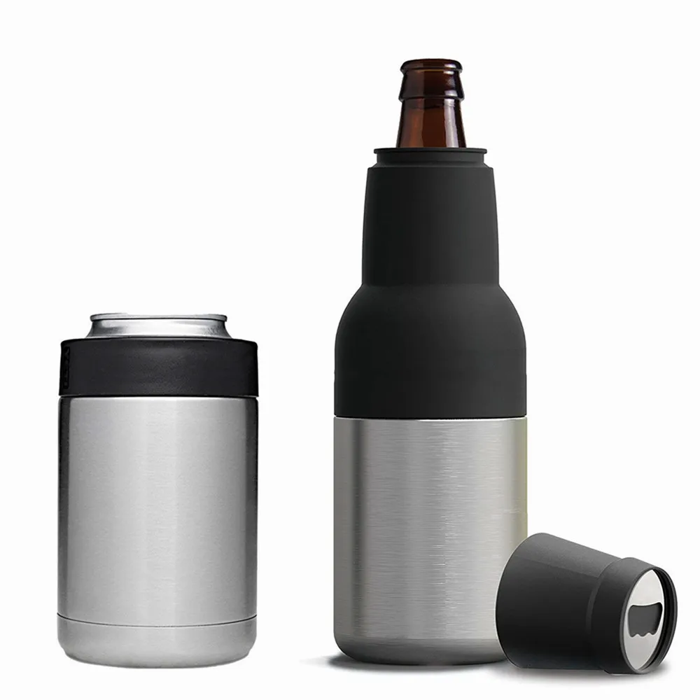 
Eco Friendly and Bpa Free Custom Metal Vacuum Insulated Double Walled Stainless Steel Beer Bottle and Can Cooler Holder 