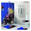 Pujiang Yiwu Anti Slip Absorbent Grey Shower Home Turquoise Ocean Whale Bathroom Fabric Shower Curtain Bath Mat