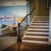 Wood single straight stringer staircase used indoor