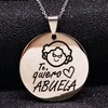 AliExpress Amazon Hot Sale Family Jewelry Stainless Steel Round Pendant Necklace Mother's Day Gift of Necklace Chain