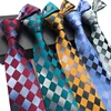High-end fashion color changing ployster or silk grid stripe patterns necktie with custom logo