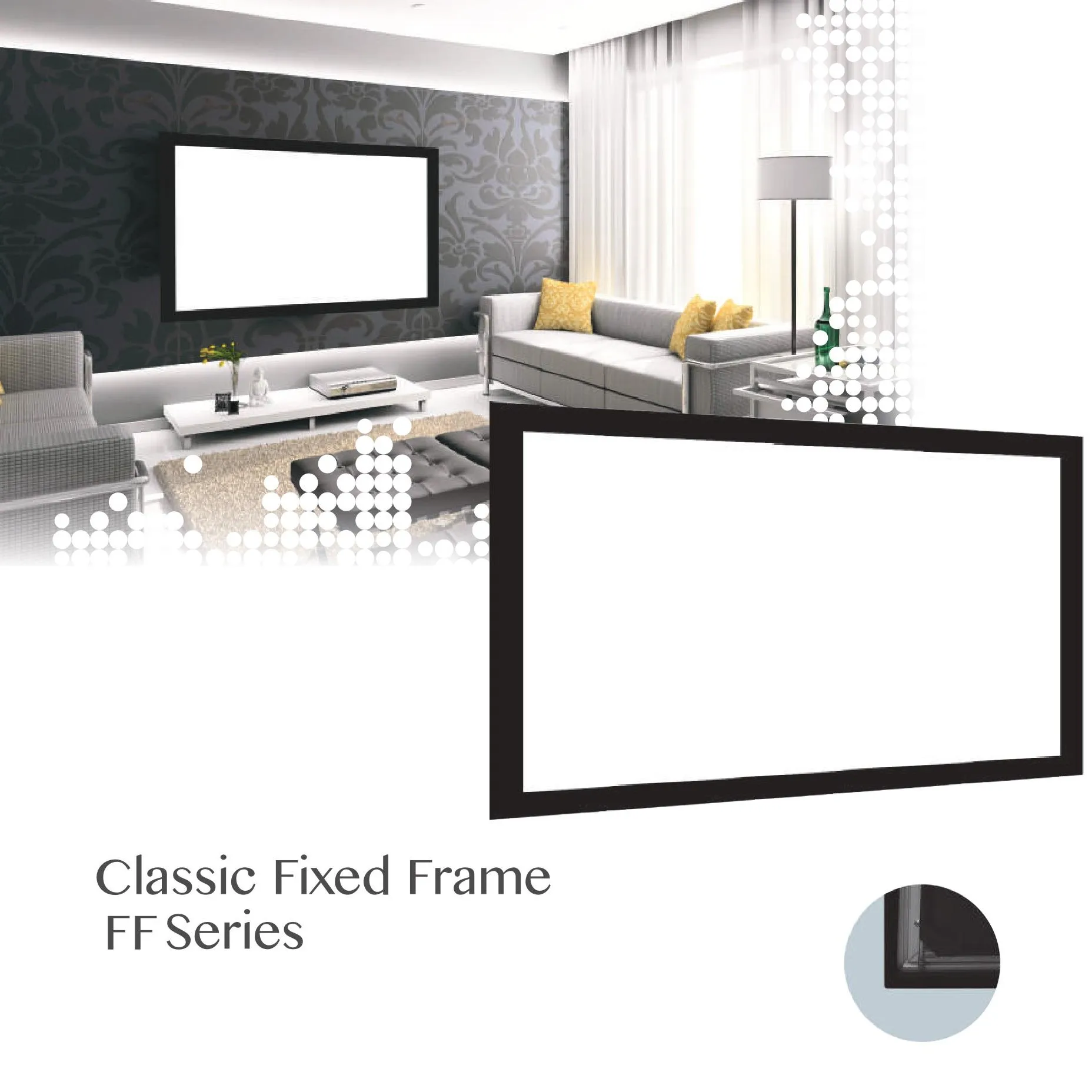 180" 169 Fixed Frame Projection Screen/Home Theater Fixed Projector