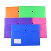 A4 size colorful PP documents file bag with button snap closure and card pocket for documents and small parts storage