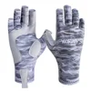 Custom Fishing Sport UV Protection Gloves Half Finger UPF50+ Sun Gloves For Men Women