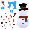Wall Hanging DIY Felt Christmas Snowman Games Set with 31 PCS Detachable Ornaments