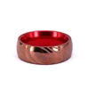 4mm 6mm 8mm Handmade Red and Brown Woman Damascus Steel Ring