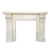 Classic Cream Marfil Marble Fireplace Mantel Surrounding With Electric Remote Heating Insert