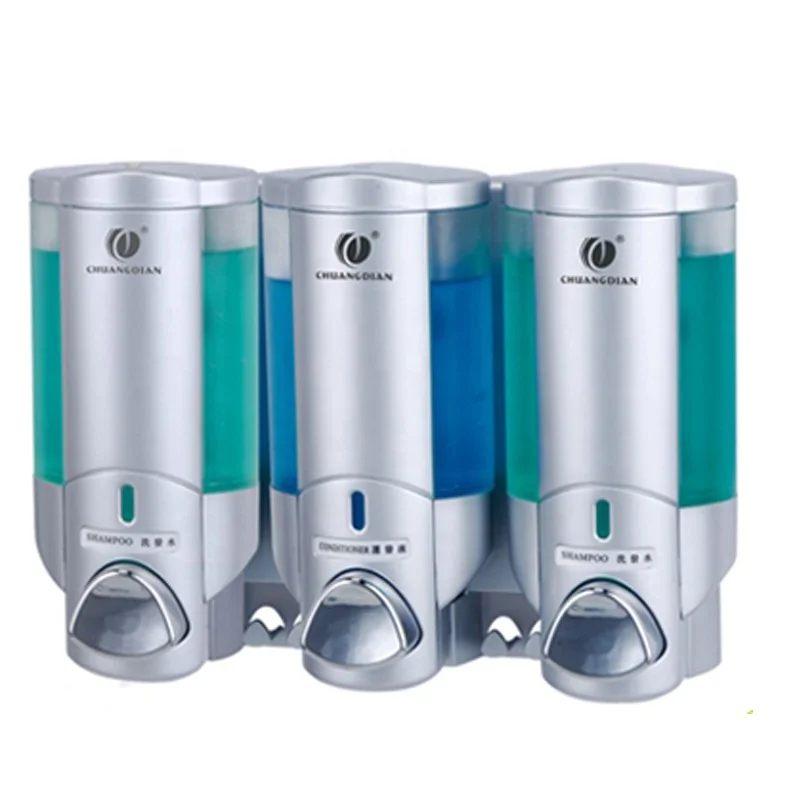 Triple Gel de ducha montado en la pared/champú/acondicionador