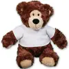 Customized cute and soft stuffed own design doll13inch plush brown bear in white T-shirt