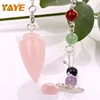 Wholesale Cone Pendulums Gemstone Crystal Pendulum with Chakra Chain