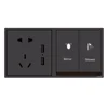 Modern electric 16A 3 gang 1 way light dimmer wall switch usb pc switch