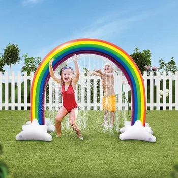 rainbow sprinkler toys outdoor inflatable pools summer fun spray water toy