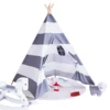 Cotton Tipi Play Children's Teepe Wigwam Tent With Four Pine Poles