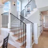 wall mounted metal u channel glass stair handle front step railing exterior handrails for steps
