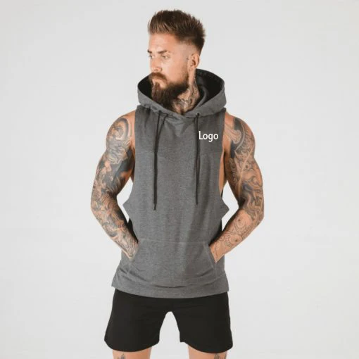 
New Arrival Cotton Hoodie Sweatshirts Fitness Bodybuilding Tank Top Men Sleeveless Sporting Shirt Casual Workout Waistcoat 