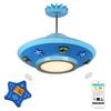 Speaker music,star and moon light modern ceiling lamp with wireless intelligent controller smart kids Light for kids room