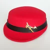 Promotional Manufacturer airline atewardess cap Wool Career Stewardess Hat