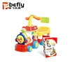Cartoon train model plastic baby walker with pusher