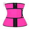Atbuty Pink color 9 Steel Bones Private Latex Waist Trainer With Belt