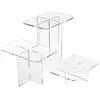Elegant clear custom acrylic party cake plate plastic countertop makeup cosmetic display stand