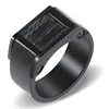 US Ring Size:7-12 fashion new design black ionic plated titanium stainless steel men finger ring