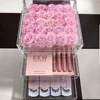 Clear Acrylic Storage 25 Flowers Preserved Rose Box With drawer