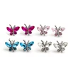 New Crystal Butterfly Little Girls Earrings Wholesale Kids Earrings