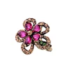 jz0090c Statement Vintage Enamel Flower Rings Jewelry Women