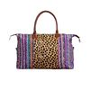 Monogrammed Women Serape Leopard Tote