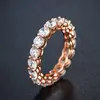 Princess Rose Gold Eternity Tennis Ring in 925 Sterling Silver