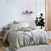 Export summer double simple four sets solid color bed sheets 100% flax linen bedding set