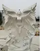 large outdoor garden stand marble lady with wings statue stone figure sculpture