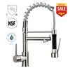 Solid Brass Commercial Style Single Handle Pull Down Spray sink Pre-rinse 3 way Kitchen Faucet