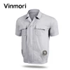 Vinmori 2019 Summer Unisex air conditioned shirts Short Sleeves uniform With Two Fans for work