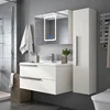 Sanitary ware vanity mirror combo modern wall hung bathroom cabinet