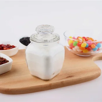 7oz Kitchen Decorative Glass Salt Pepper Bottle Spice Jar With Lid