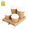 2 cups/4 cups Disposable custom coffee corrugated paper cup holder