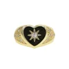 gold plated fashion valentines gift vintage design heart signet ring