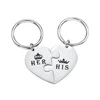 Loftily Jewelry Couple Heart Puzzle Style Couple Available Custom Mirror Stainless Steel Broken Heart Keychain for Love
