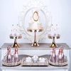 metal round gold silver tier mini beaded cake stand wedding decoration mirror acrylic cup cake rack sets topper afternoon tea
