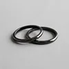 Tonglin glossy 2mm handmade black gold rings for men women